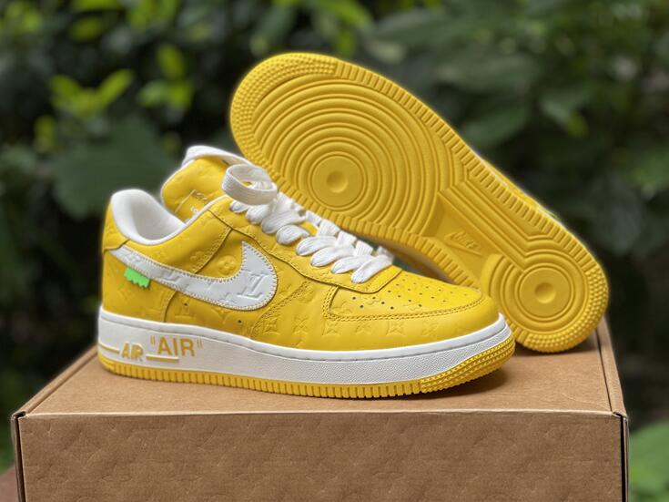 Men's Air Force 1 Yellow/White Shoes 0140